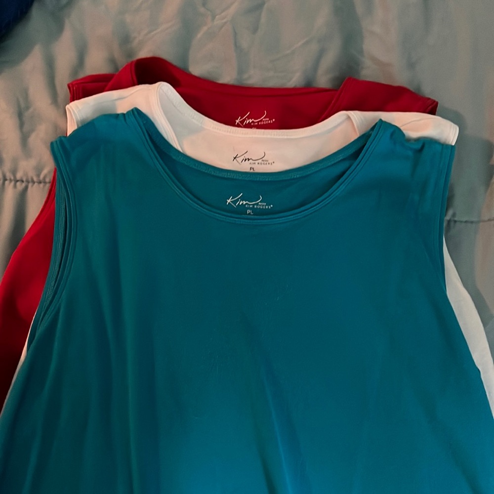 Three Kim Rogers sleeveless tanks
